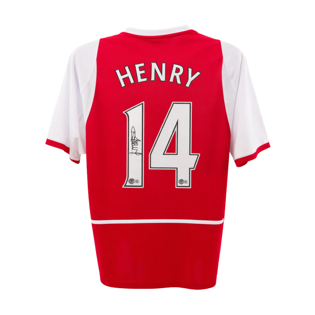 Framed Thierry Henry Signed Arsenal Home Soccer Jersey #14 with Beckett COA - Image 3