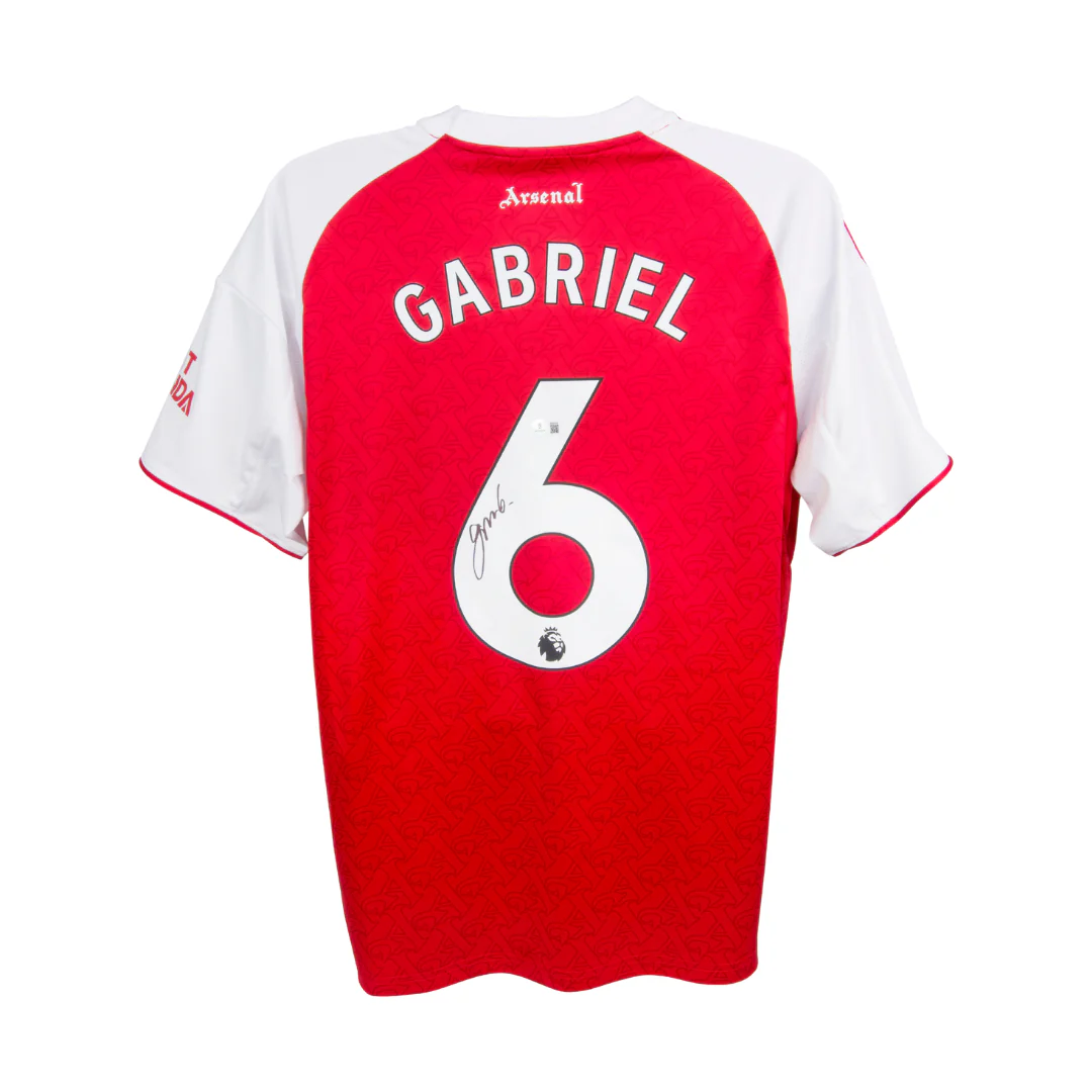 Framed Gabriel Signed Arsenal FC Soccer Jersey #6 with Beckett COA - Image 3