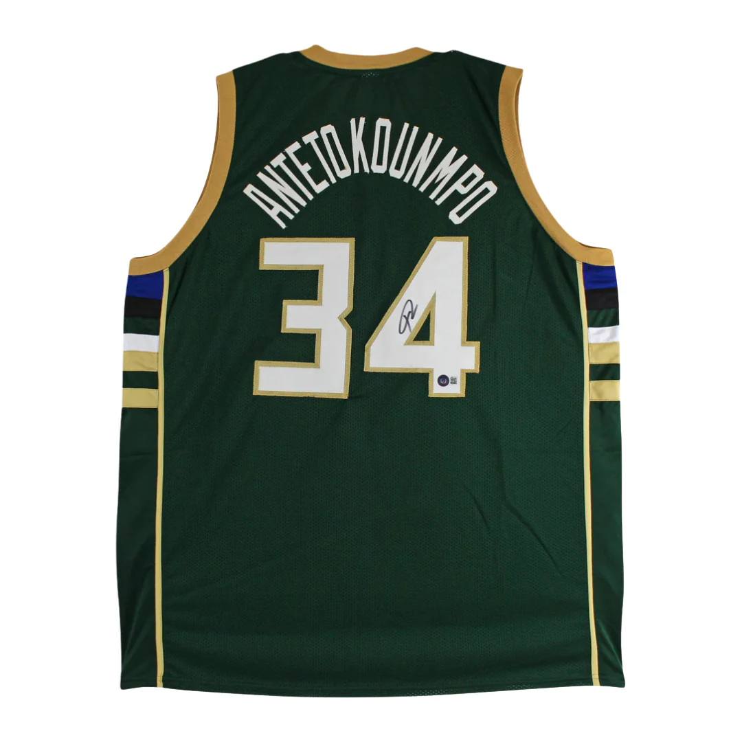 Giannis Antetokounmpo Signed Milwaukee Bucks Basketball Jersey with Beckett Witness - Image 3
