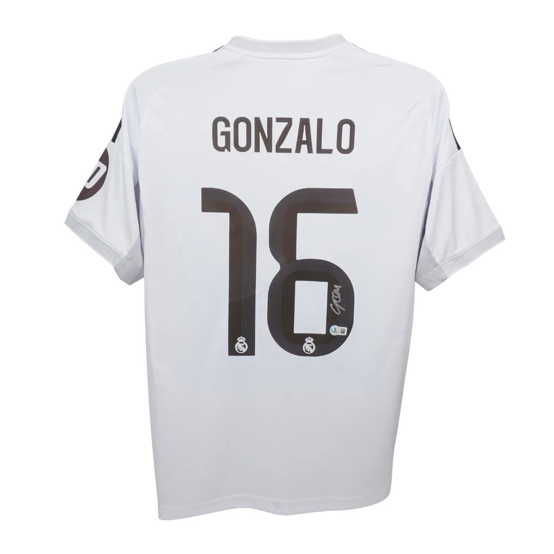 Gonzalo Garcia Signed Real Madrid FC Home Soccer Jersey #16 with Beckett COA - Image 3