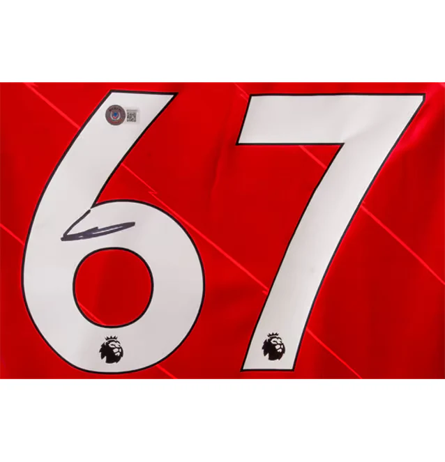 Harvey Elliott Signed Liverpool FC Home Soccer Jersey #67 with Beckett COA - Image 2