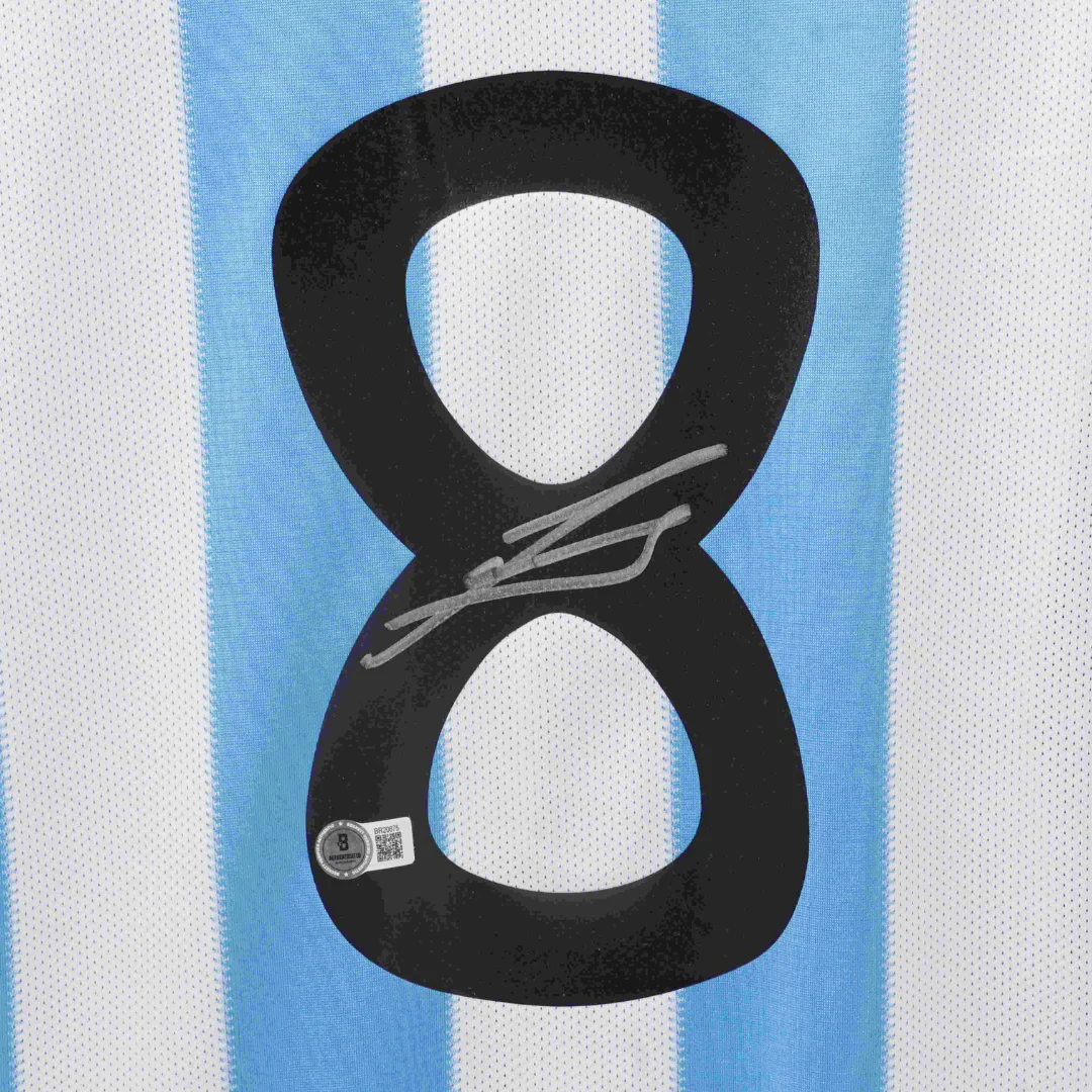 Javier Zanetti Signed Argentina FC Home Soccer Jersey #8 with Beckett COA - Image 2