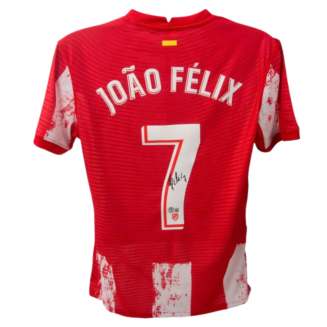 Joao Felix Signed Atletico Madrid Home Soccer Jersey #7 with Beckett COA - Image 3