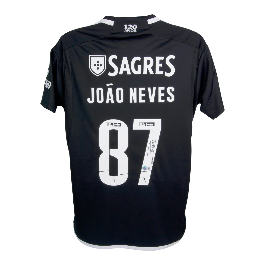 Framed Joao Neves Signed Benfica Away Soccer Jersey #87 with Beckett Witness - Image 3