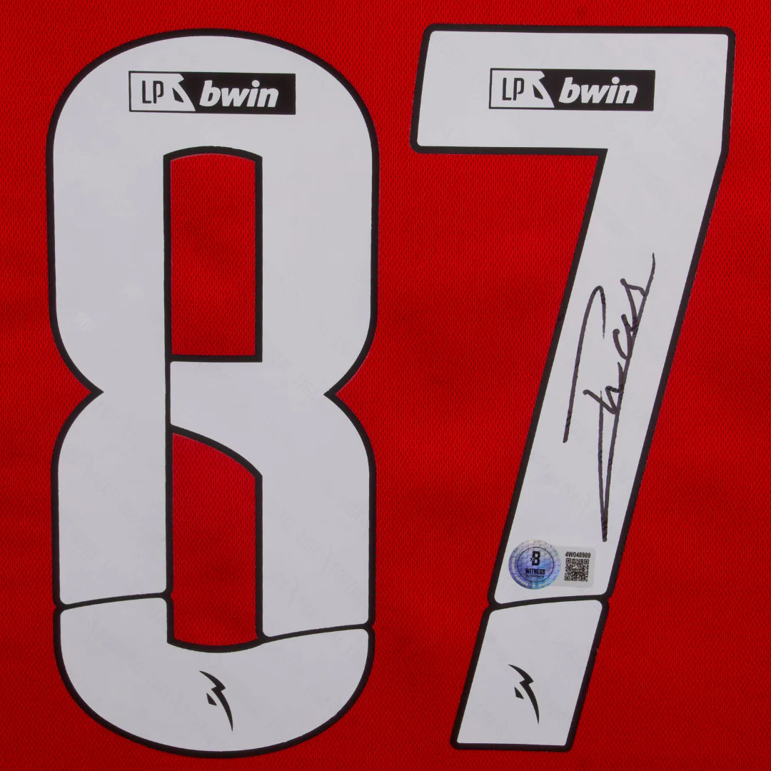 Framed Joao Neves Signed Benfica Home Soccer Jersey #87 with Beckett Witness - Image 2