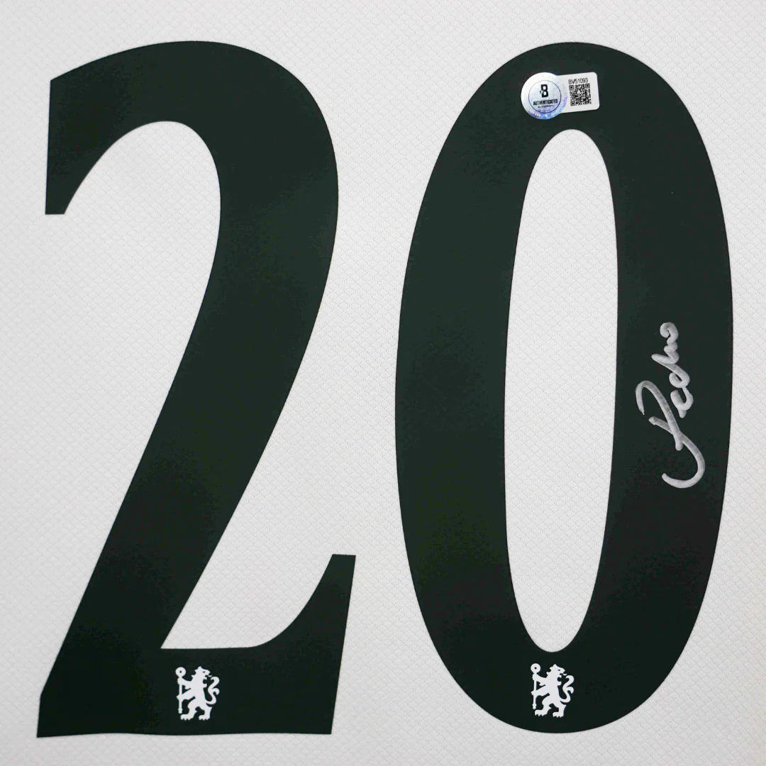 Framed Joao Pedro Signed Chelsea FC Away Soccer Jersey #20 with Beckett COA - Image 2