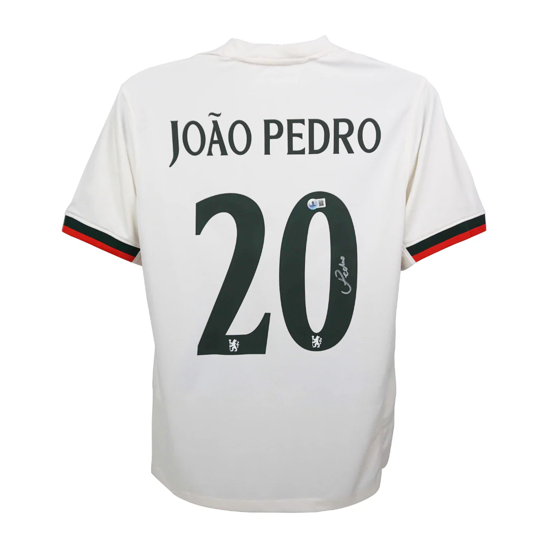 Framed Joao Pedro Signed Chelsea FC Away Soccer Jersey #20 with Beckett COA - Image 3