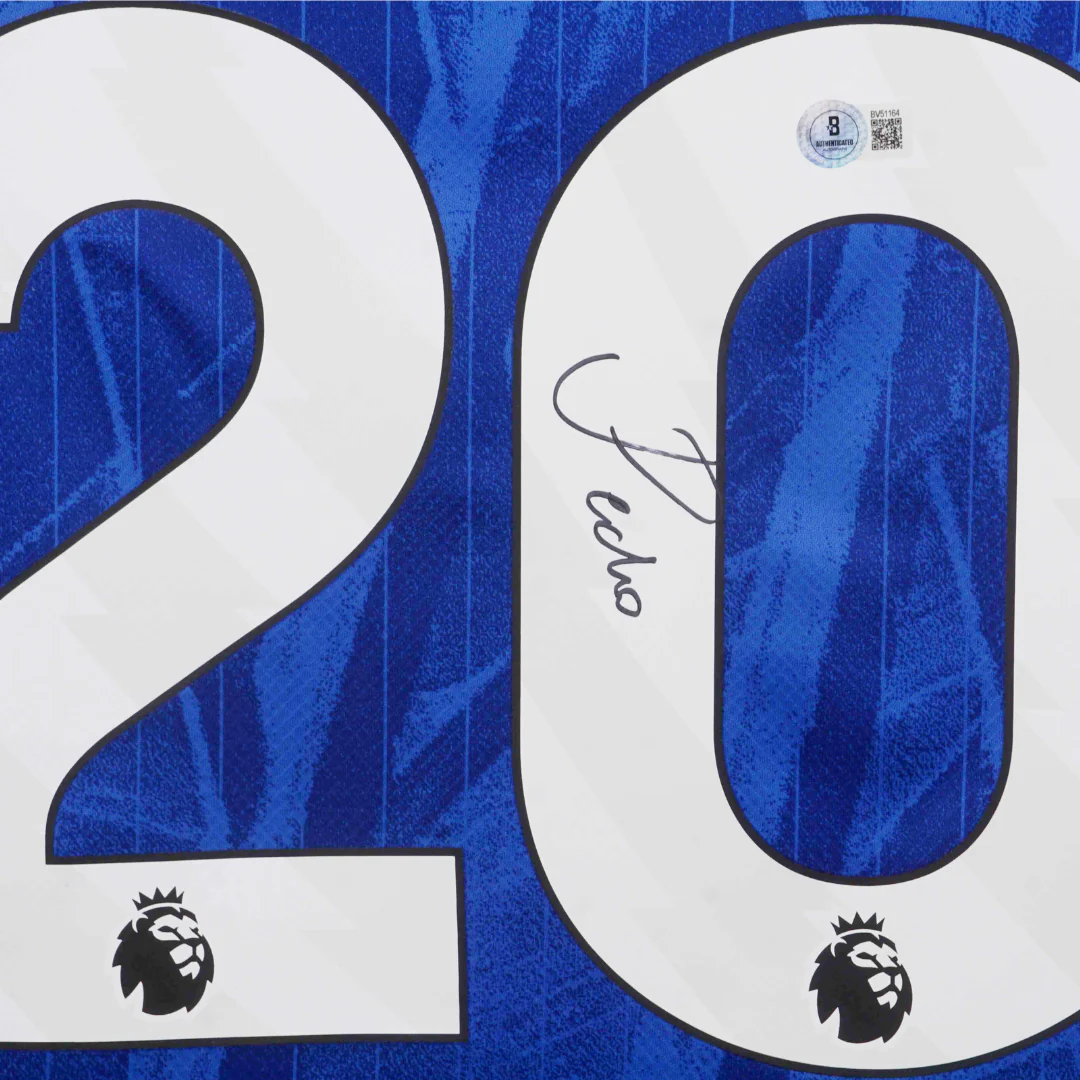 Framed Joao Pedro Signed Chelsea FC Home Soccer Jersey #20 with Beckett COA - Image 2
