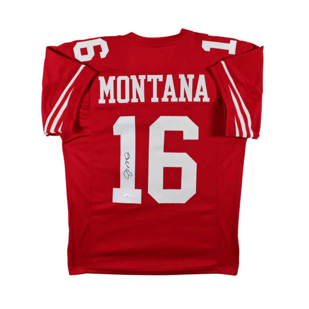 Joe Montana Signed Red Pro Style Football Jersey with Beckett COA - Image 2