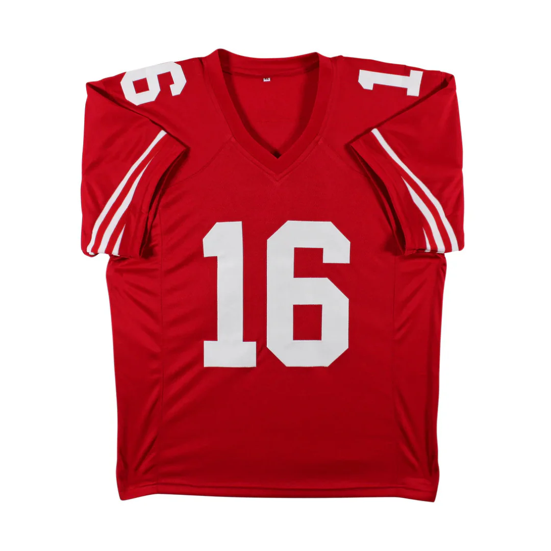 Joe Montana Signed Red Pro Style Football Jersey with Beckett COA - Image 3