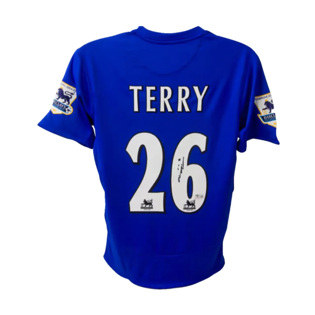 Framed John Terry Signed Chelsea FC Home Soccer Jersey #26 with Beckett COA - Image 3