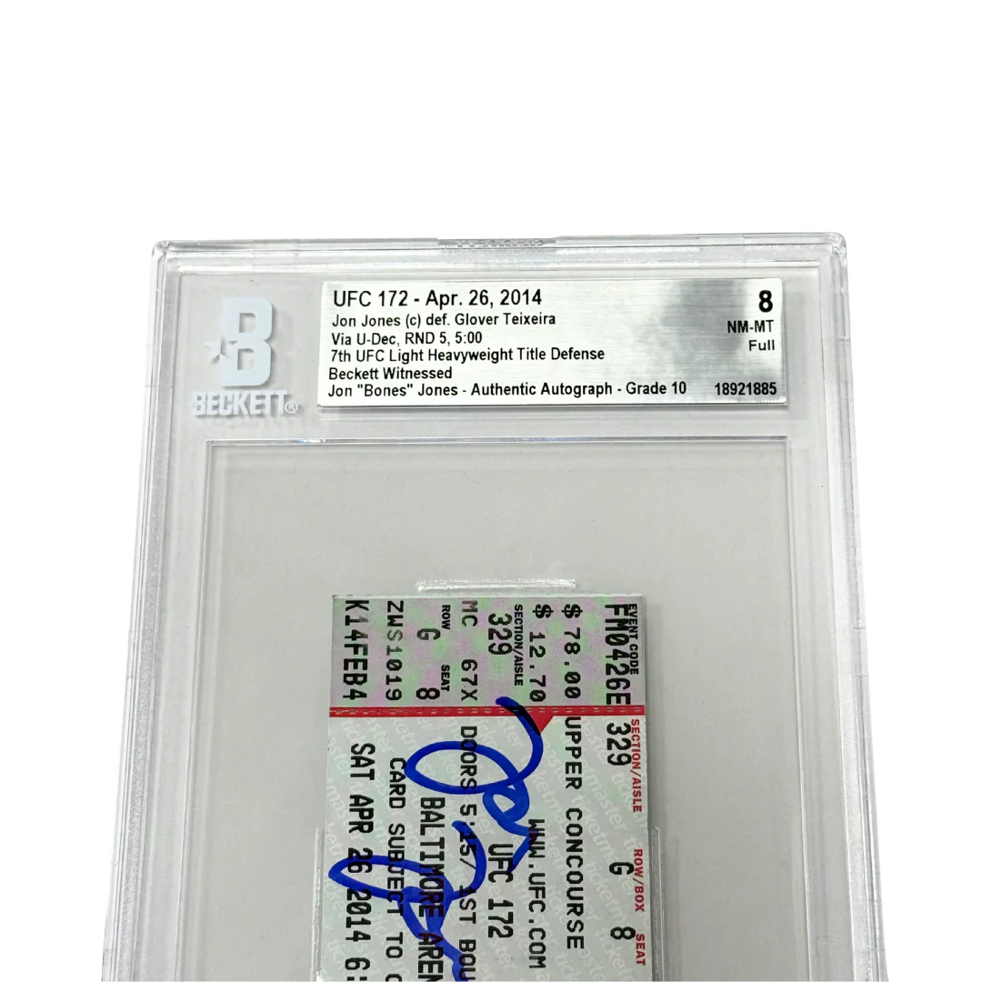 Jon Jones Signed 2014 UFC 172 7th Title Defense vs Teixeira Ticket - BGS 8 - Image 3
