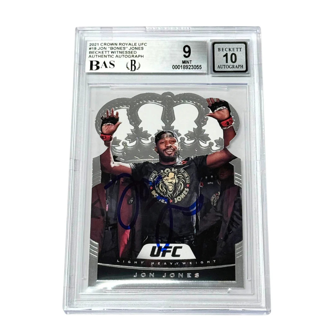 Jon Jones Signed 2021 Panini Crown Royal UFC #19 – BGS 9 AUTO WITNESSED