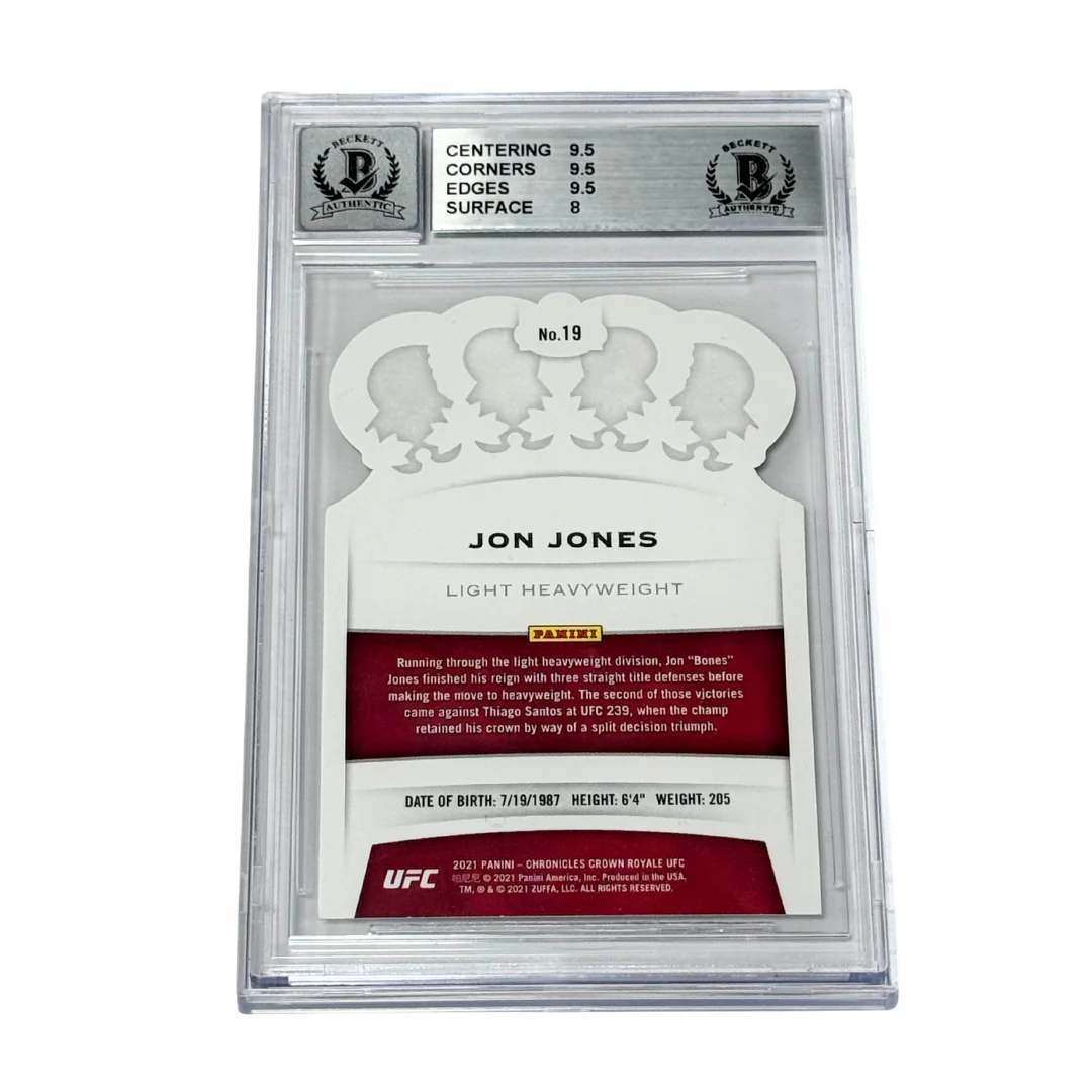 Jon Jones Signed 2021 Panini Crown Royal UFC #19 – BGS 9 AUTO WITNESSED - Image 2