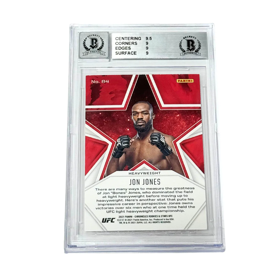 Jon Jones Signed 2021 Panini Rookies & Stars UFC #84 – BGS 9 AUTO WITNESSED - Image 2