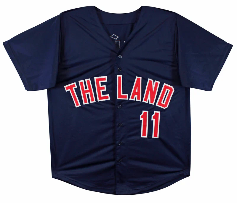 Jose Ramirez Signed Navy Pro Style Baseball Jersey with JSA COA - Image 3