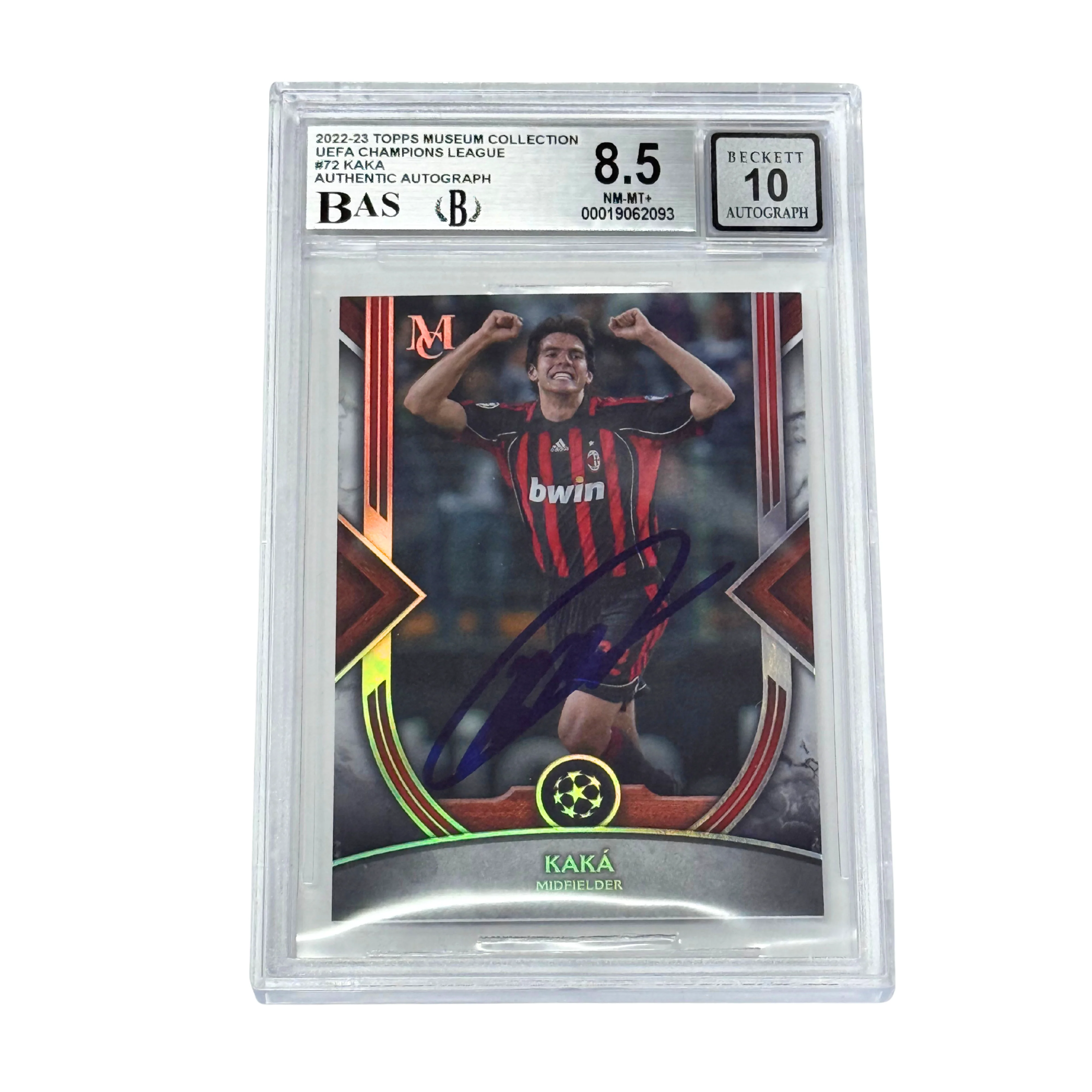 Kaka Signed 2022-23 Topps Museum Collection UCL #72 – BGS 8.5 AUTO 10
