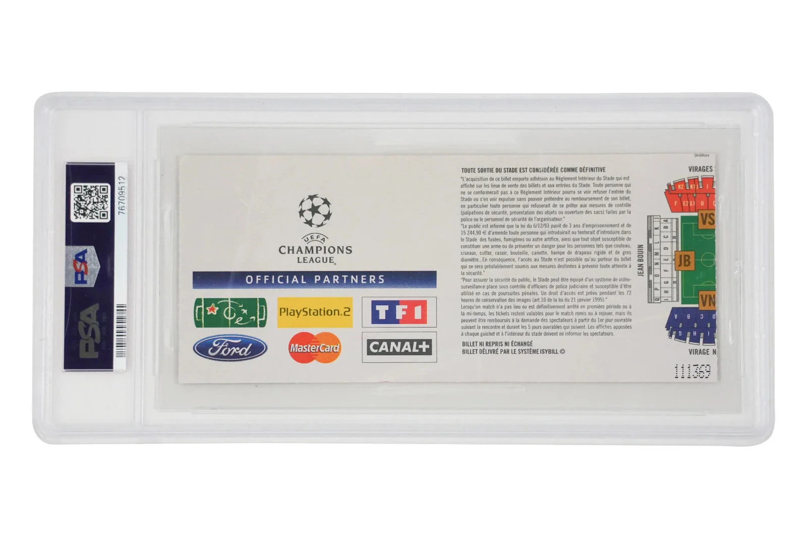 Karim Benzema Signed 2005 UCL Debut Match Ticket Inscribed First Goal – PSA 1.5 - Image 2