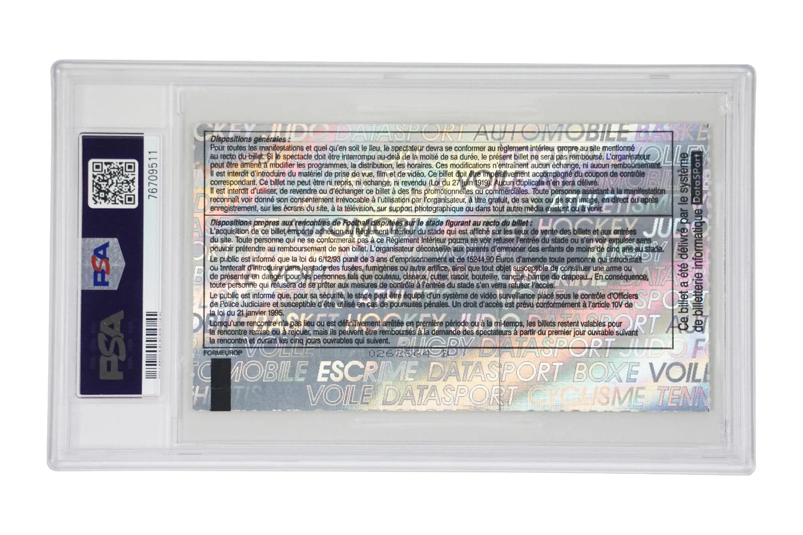 Karim Benzema Signed 2007 France Debut Ticket Inscribed France Debut – PSA 5 - Image 2