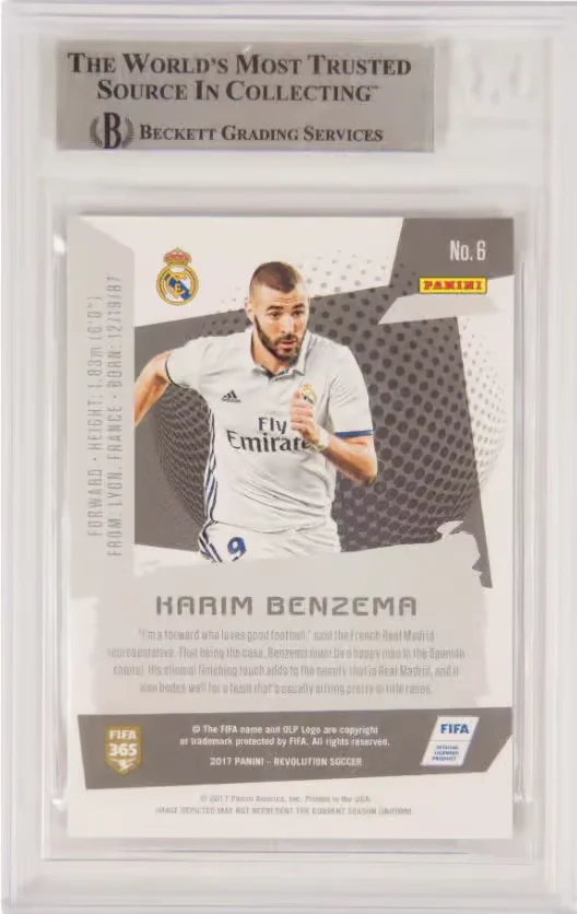 Karim Benzema Signed 2017 Panini Revolution #6 – BGS Authentic - Image 2