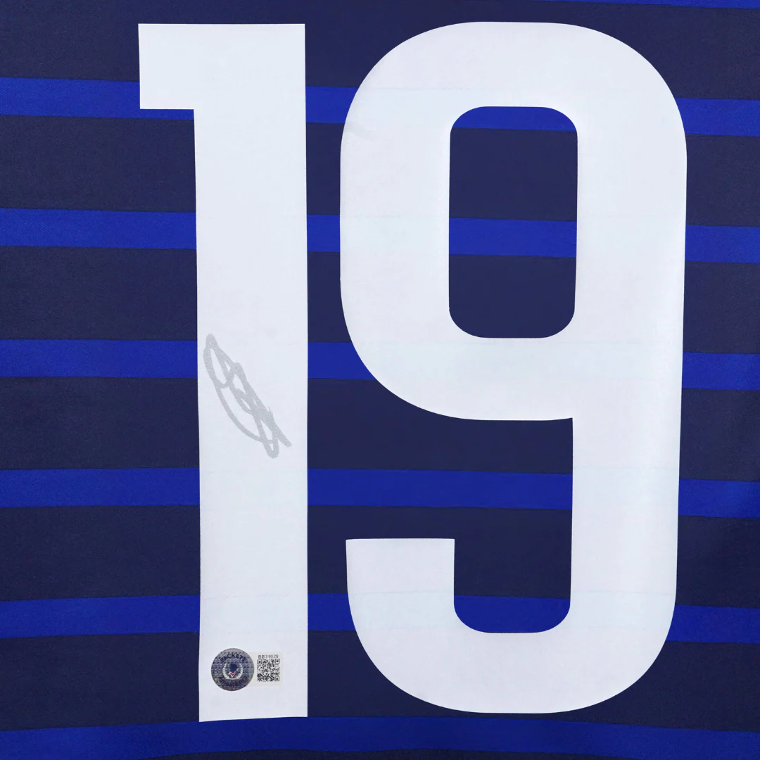 Framed Karim Benzema Signed France Home Soccer Jersey #19 with Beckett COA - Image 2