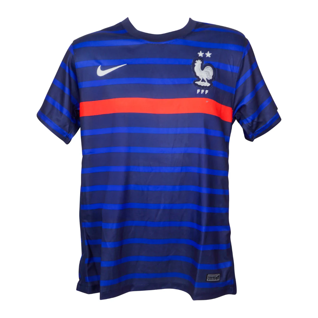 Framed Karim Benzema Signed France Home Soccer Jersey #19 with Beckett COA - Image 4