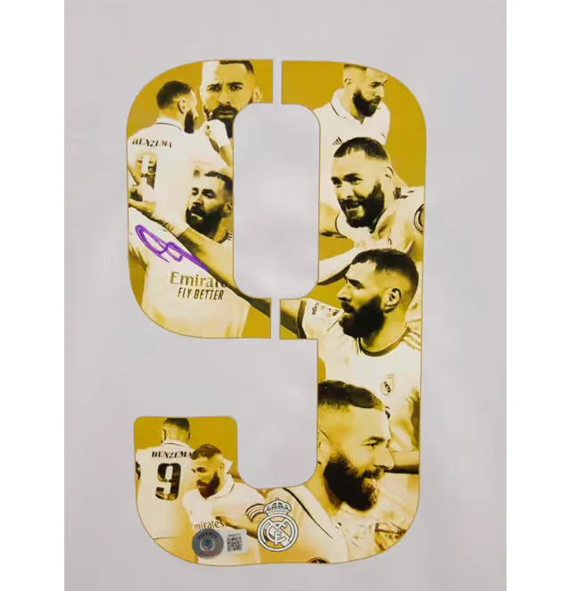 Karim Benzema Signed Custom Real Madrid FC Home Soccer Jersey #9 with Beckett COA - Image 2