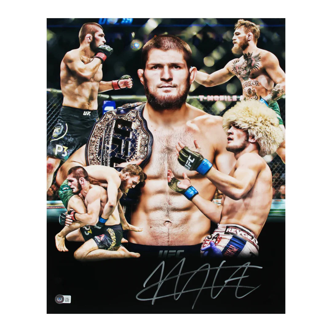 Khabib Nurmagomedov Signed UFC Print Size 16″ x 20″ with Beckett COA