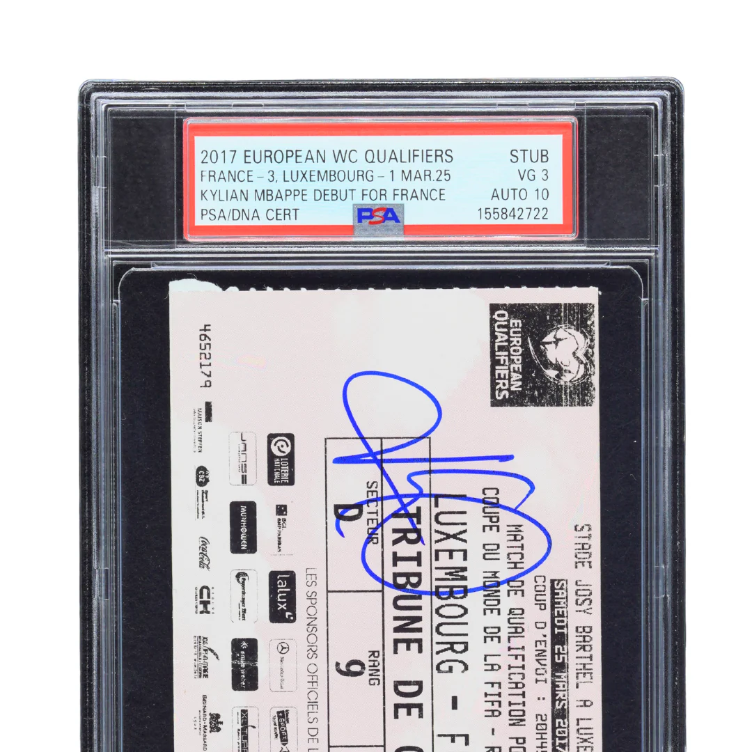 Kylian Mbappe Signed 2017 Qualifiers Mbappe France Debut Ticket - PSA 3 AUTO 10 - Image 3