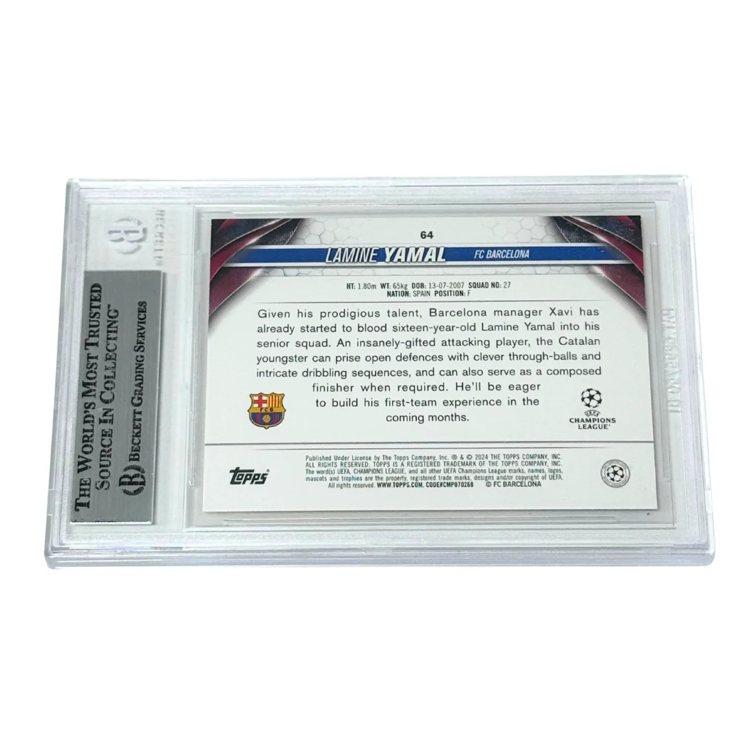 Lamine Yamal Signed 2023-24 Topps UCC Rookie Card Starball Variations – BGS AUTH - Image 2
