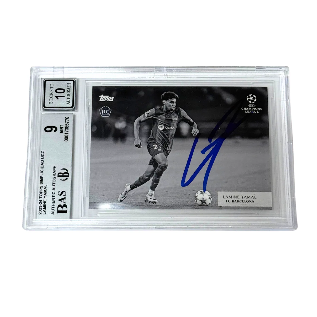 Lamine Yamal Signed 2023-24 Topps UCC Simplicidad Rookie Card – BGS 9 AUTO 10