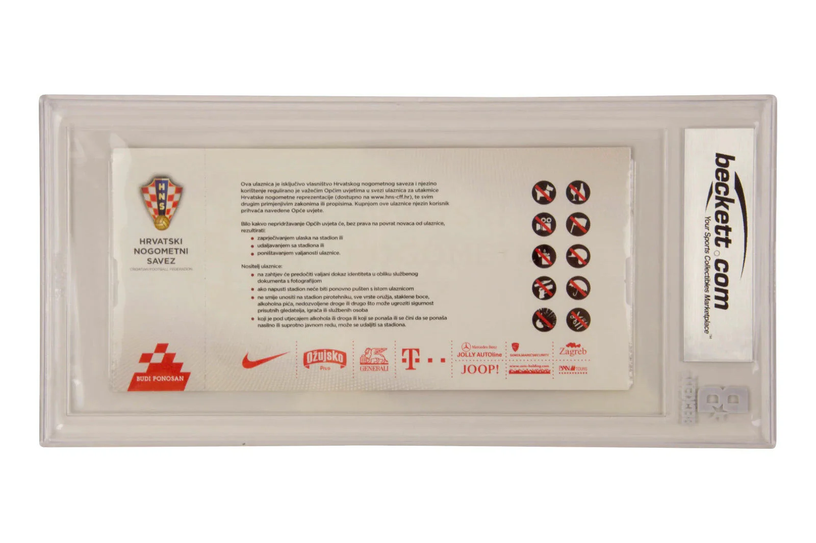 Luka Modric Signed 2017 Record 100th Croatia Game Match Ticket – BGS Authentic - Image 2