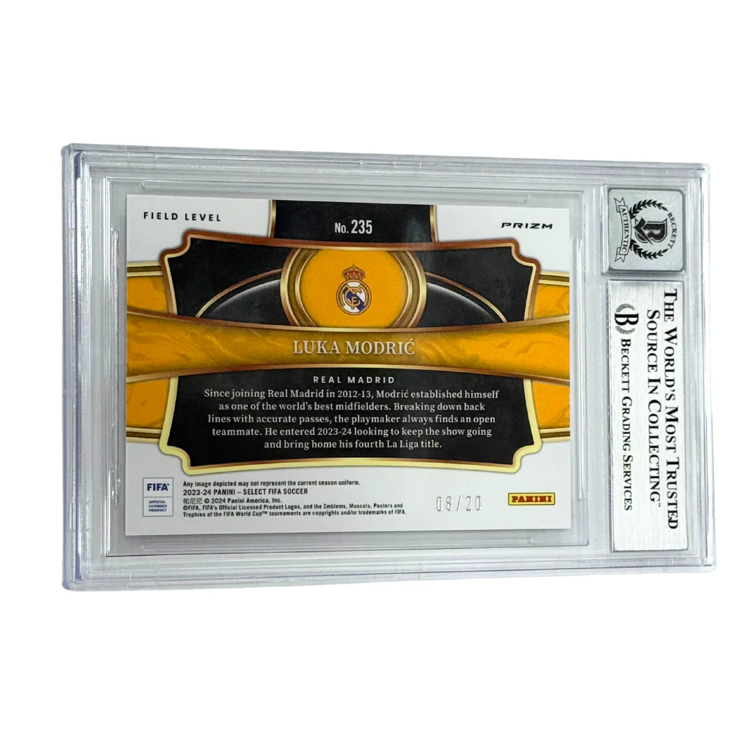 Luka Modric Signed 2023-24 Panini Select FIFA White /20 #235 – BGS 10 - Image 2
