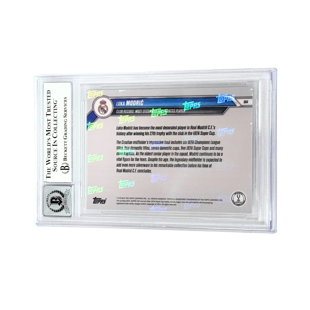 Luka Modric Signed 2024-25 Topps Now UCC Super Cup Club Record – BGS 9 - Image 2