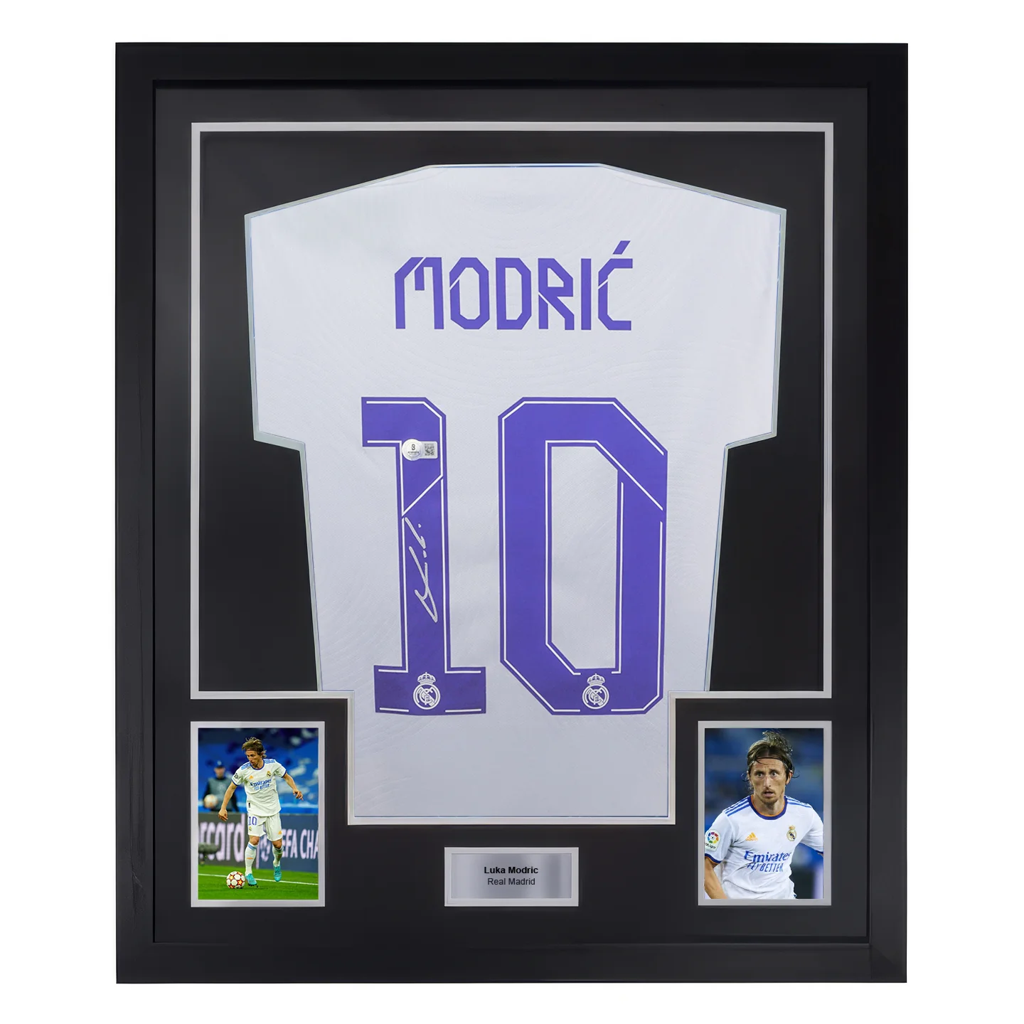 Framed Luka Modric Signed Real Madrid Soccer Jersey #10 with Beckett COA