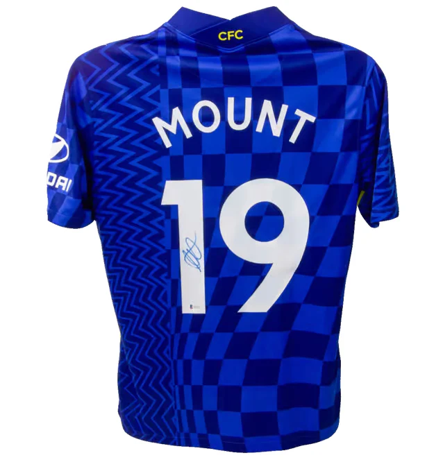 Mason Mount Signed Chelsea FC Home Soccer Jersey #19 with Beckett COA - Image 3
