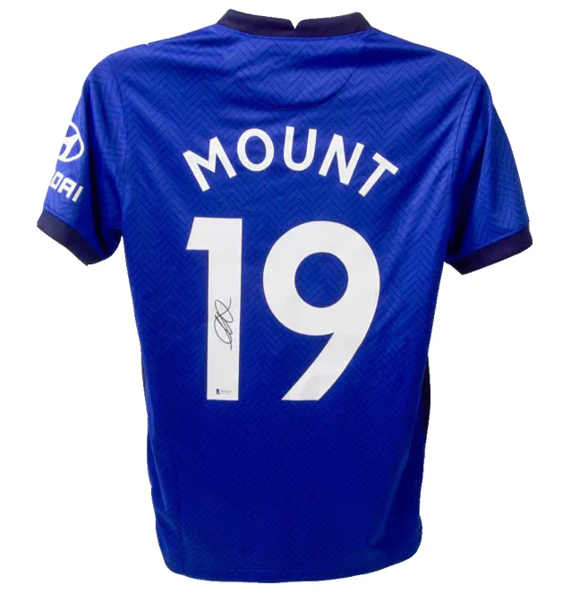 Mason Mount Signed Chelsea FC Home Soccer Jersey #19 with Beckett COA - Image 3