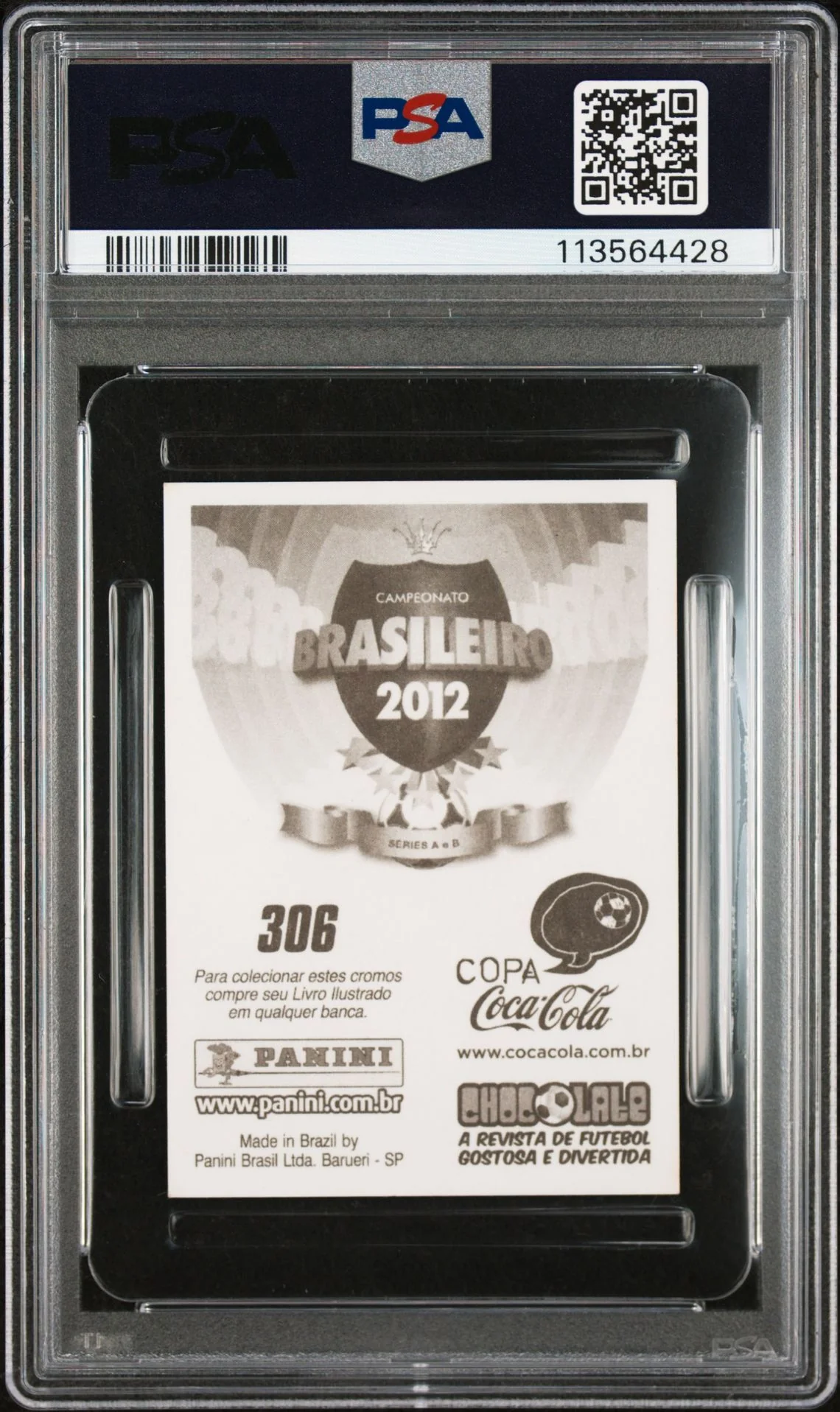 Neymar Jr Signed 2012 Panini Campeonato Brasileiro Stickers #306 - PSA 5 AUTO 10 - Image 2
