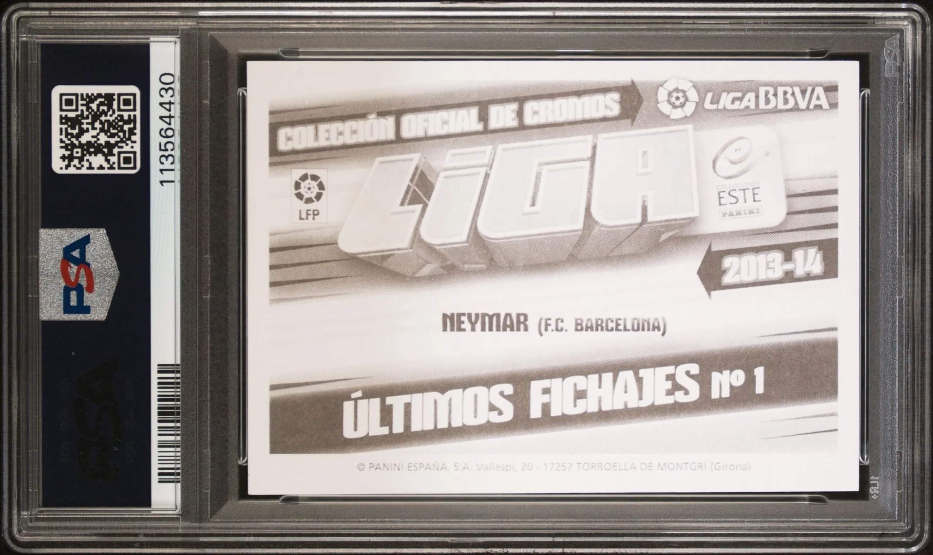Neymar Jr Signed 2013-14 Panini Colecciones Este La Liga Sticker - PSA 6 AUTO 9 - Image 2