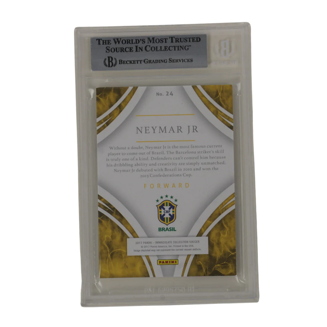Neymar Jr Signed 2017 Panini Immaculate Collection #24 - BGS Authentic - Image 2