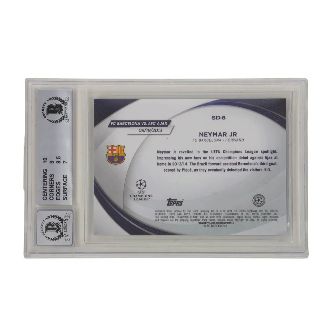 Neymar Jr Signed 2023-24 Topps Chrome UCC Starball Debuts /150 - BGS 8 Auto 10 - Image 2