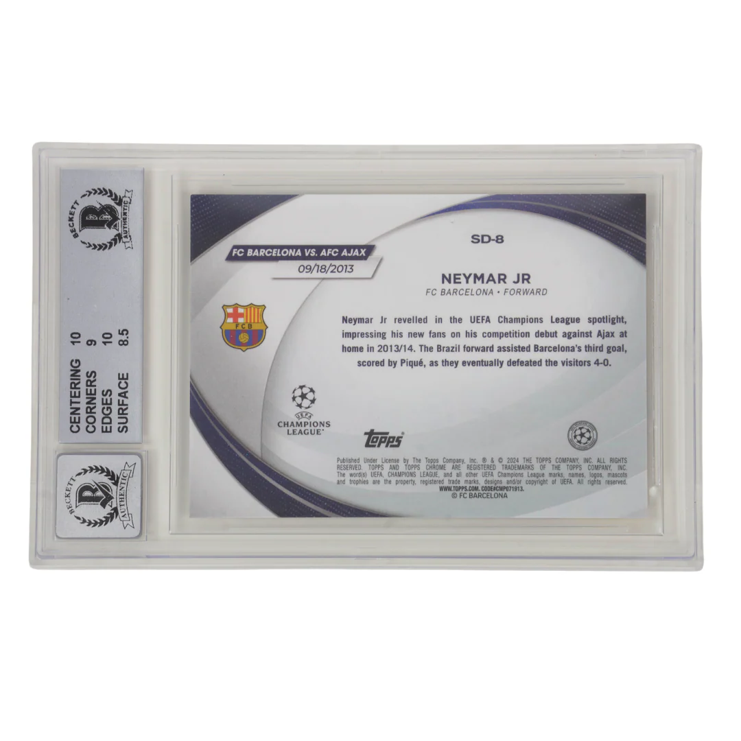 Neymar Jr Signed 2023-24 Topps Chrome UCC Starball Debuts /125 - BGS 9 Auto 10 - Image 2
