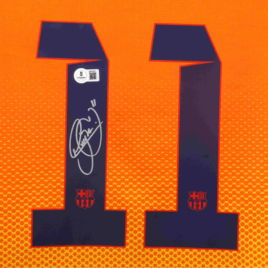 Framed Neymar Jr Signed FC Barcelona Away Soccer Jersey #11 with Beckett COA - Image 2