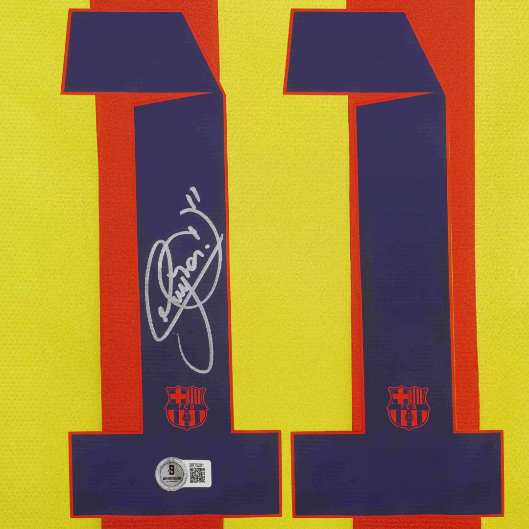 Framed Neymar Jr Signed FC Barcelona Away Soccer Jersey #11 with Beckett COA - Image 2
