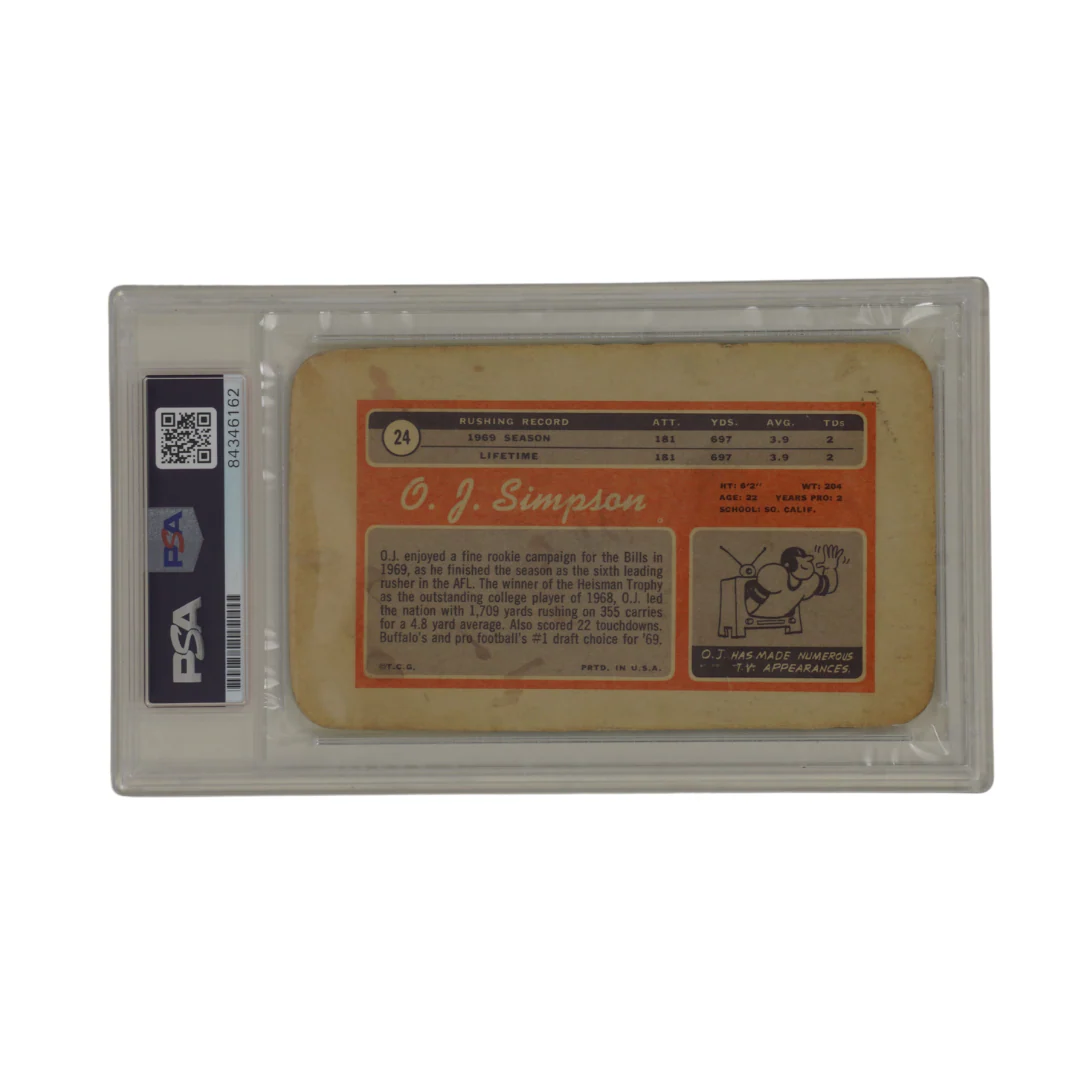 OJ Simpson Signed 1970 Jumbo Rookie Card Inscribed - PSA 10 Autograph - Image 2