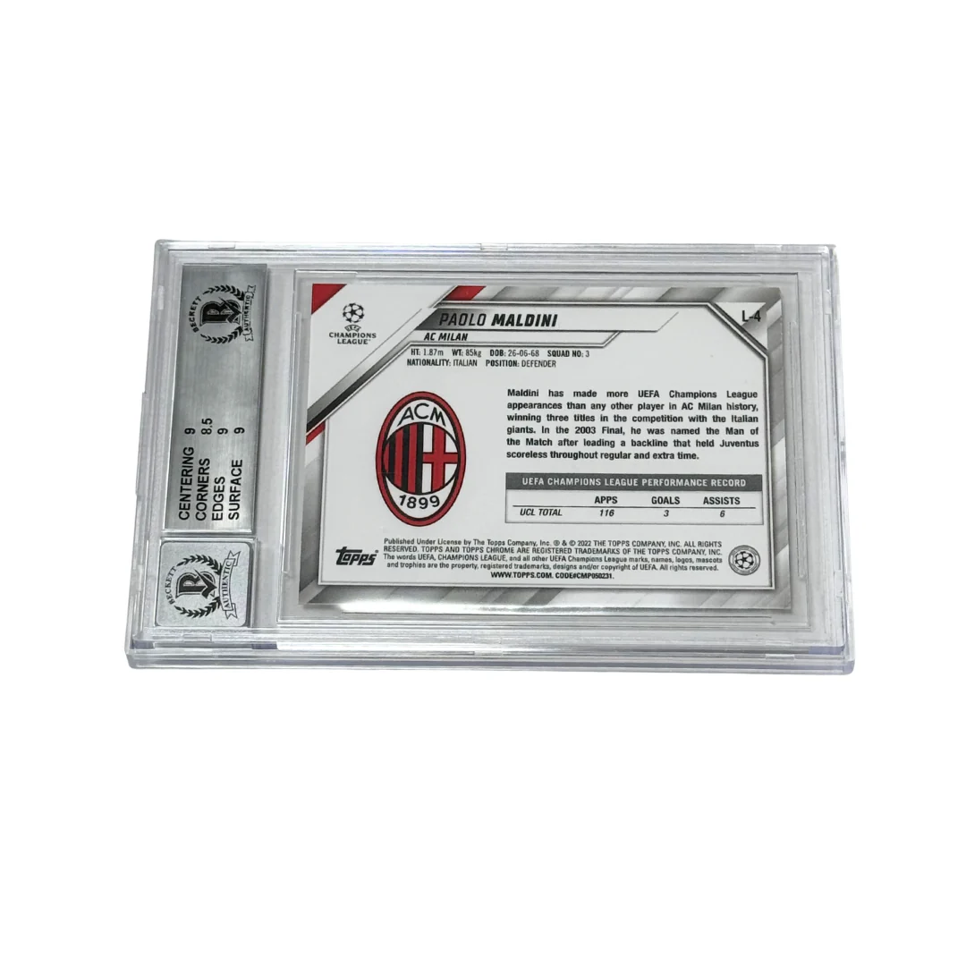 Paolo Maldini Signed 2021-22 Topps Chrome UCL Gold Lava – BGS 9 Autograph 10 - Image 2