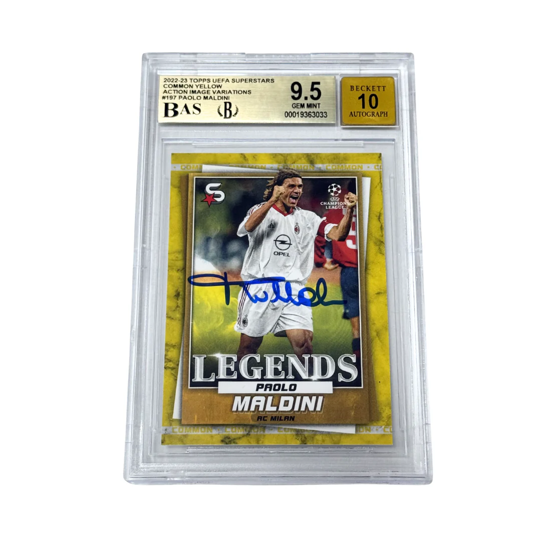Paolo Maldini Signed 2022-23 Topps Superstars Image Variation – BGS 9.5 AUTO 10