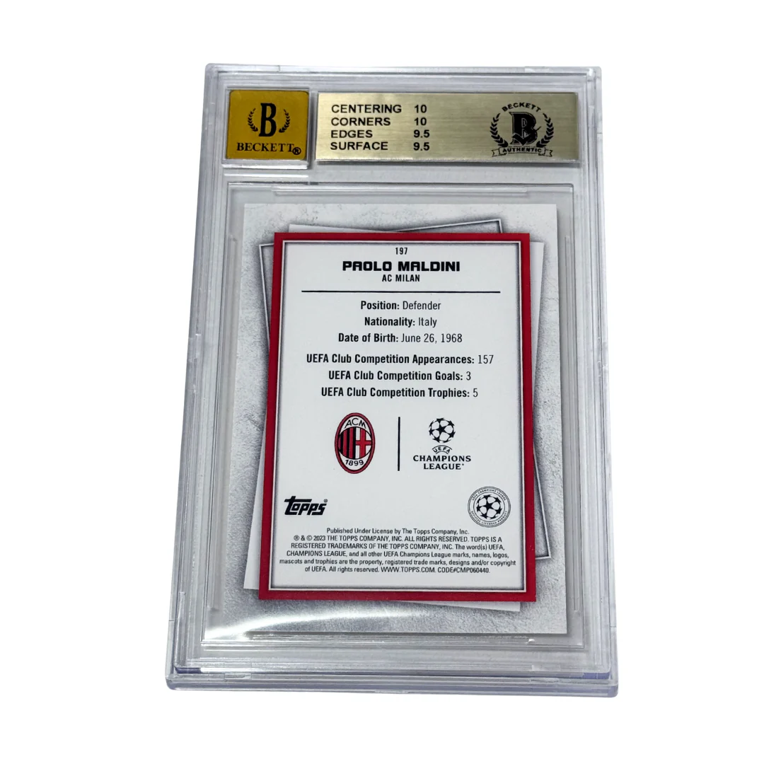 Paolo Maldini Signed 2022-23 Topps Superstars Image Variation – BGS 9.5 AUTO 10 - Image 2
