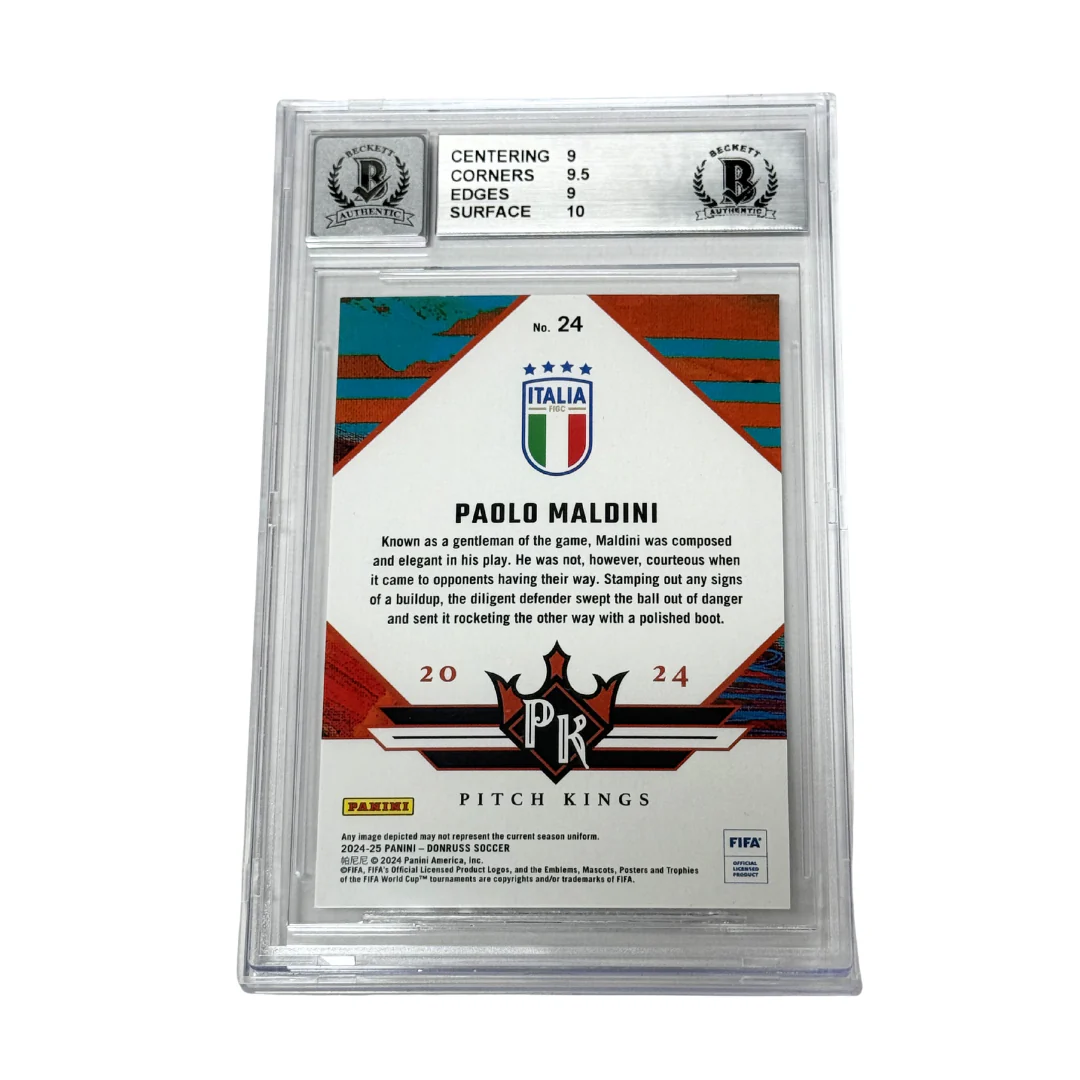 Paolo Maldini Signed 2024-25 Panini Donruss Pitch Kings Italy - BGS 9 AUTO 10 - Image 2