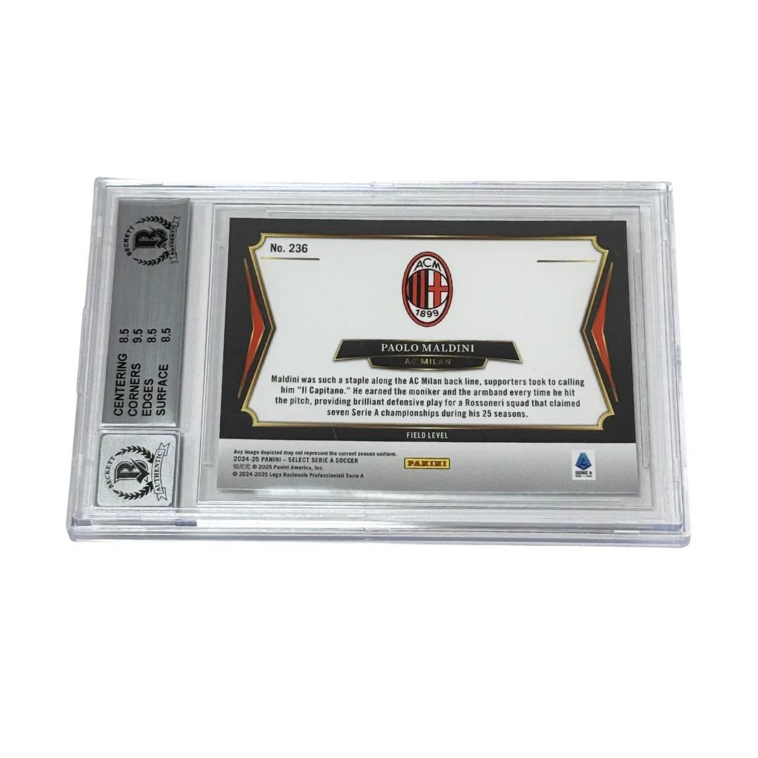 Paolo Maldini Signed 2024-25 Panini Select Serie A #236 - BGS 8.5 AUTO 10 - Image 2